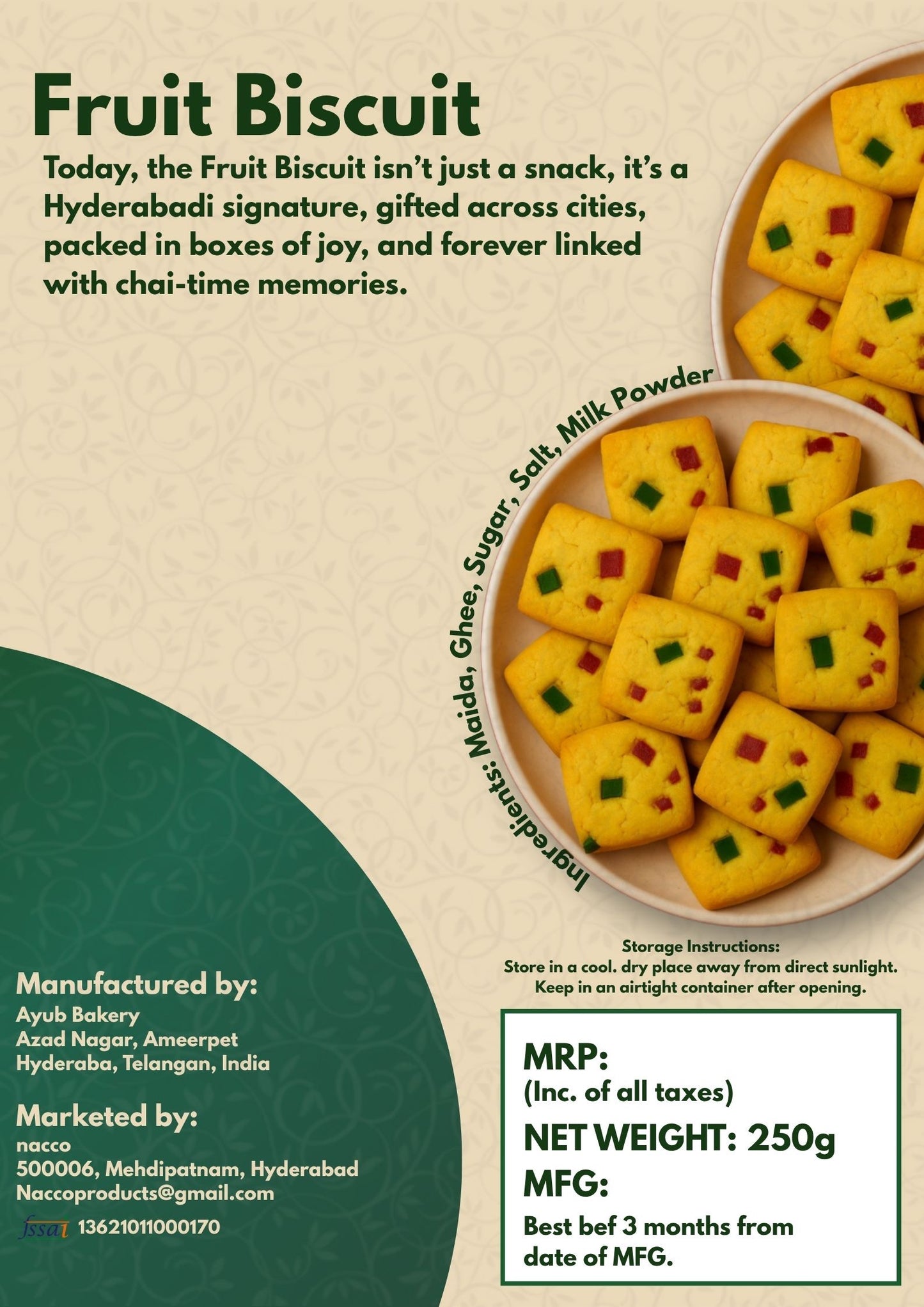 nacco Pack of 3 Fruit Biscuits